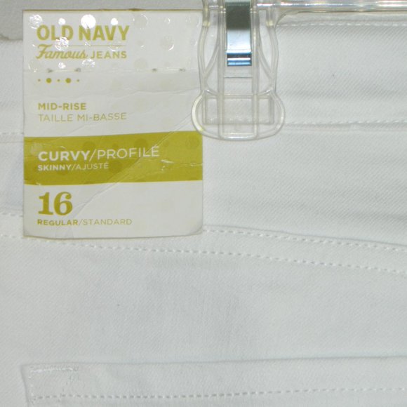 2 for/$30 Old Navy Curvy Mid Rise Straight Leg Bright White Jeans Size 16 - Picture 9 of 10
